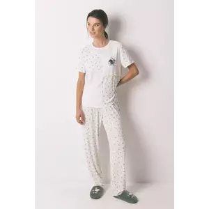 women'secret pijamale de bumbac culoarea alb, bumbac, 3132153 imagine