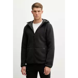 Haglöfs hanorac fleece Funäs culoarea negru, cu glugă, uni, 607817 imagine