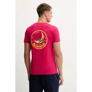 LA Sportiva tricou din bumbac Climbing on the Moon culoarea roz, cu imprimeu, ZACT157 imagine