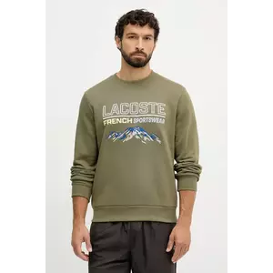 Lacoste hanorac de bumbac culoarea verde, cu imprimeu, SH5884 imagine