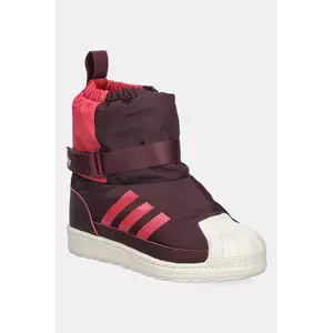 adidas Originals cizme de iarnă pentru copii SUPERSTAR 360 WTR BOOT culoarea bordo, JR5804 imagine