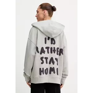 MAX&Co. hanorac de bumbac culoarea gri, cu glugă, uni, 2528926012200 imagine