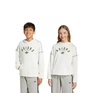 adidas Originals bluză copii culoarea alb, cu glugă, cu imprimeu, JX5267 imagine