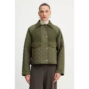 BOSS Orange jachetă din amestec de lână culoarea verde, de tranziție, 50547326 imagine