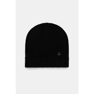 United Colors of Benetton pălărie din amestec de lână culoarea negru, 122HDA013 imagine