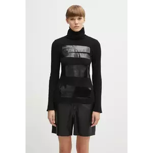 MM6 Maison Margiela pulover din amestec de lână culoarea negru, light, cu guler, S62HA0095.M13196.900S imagine