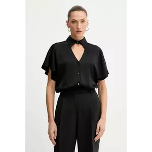 Karl Lagerfeld cămașă culoarea negru, cu guler clasic, relaxed, A4W11040 imagine