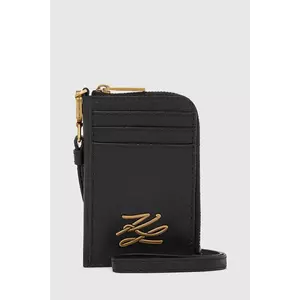 Karl Lagerfeld portofel de piele culoarea negru, A4W32035 imagine
