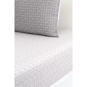 Lacoste cearșaf cu elastic din bumbac L BLOCK Greige 90 x 200 cm culoare gri imagine