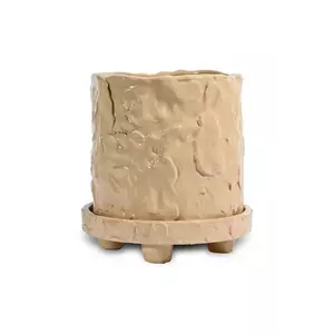 Byon ghiveci de flori cu farfurie Muddy 18 cm S, x Emma Widell culoarea bej imagine