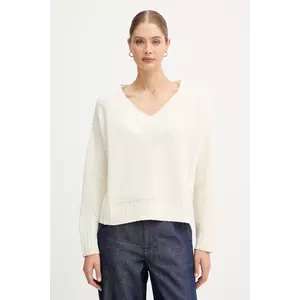 United Colors of Benetton pulover din amestec de lână culoarea bej, 126WD402Z imagine