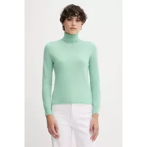 United Colors of Benetton pulover de lână culoarea gri, cu guler, 1002D2348 imagine