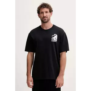 Rossignol tricou din bumbac WATERFALL RELAX culoarea negru, cu imprimeu, RLOMY05 imagine