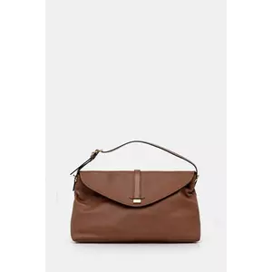 Pollini poșetă de piele culoarea maro, PC4402PP0N QA1 imagine