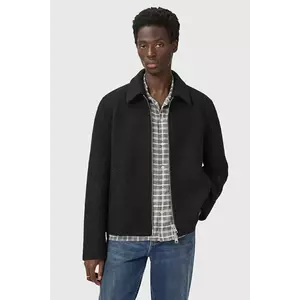 AllSaints geacă de lână CELESTE culoarea negru, de tranziție, M011OD imagine