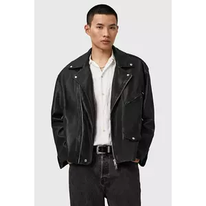 AllSaints geacă de piele BRADFORD culoarea negru, de tranziție, M005LD imagine