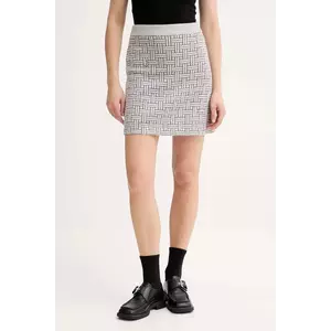 Kenzo fustă cu lână culoarea gri, mini, drept, FF62JU6013CQ imagine