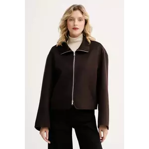 Filippa K geacă de lână culoarea maro, de tranziție, 28783 imagine