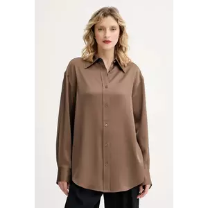 Filippa K cămașă culoarea maro, cu guler clasic, relaxed, 31633 imagine