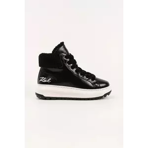 Karl Lagerfeld sneakers din piele întoarsă KAPRI LUG culoarea negru, KL67555 imagine