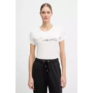 LA Sportiva tricou din bumbac Peaks culoarea bej, ZACT082 imagine