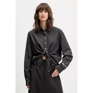 Karl Lagerfeld Jeans cămașă jeans culoarea gri, cu guler clasic, relaxed, A4W11001 imagine