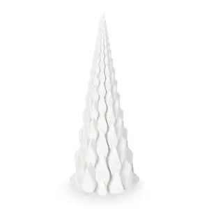 vtwonen pom de crăciun decorativ Sculpture Porcelain 3D 15 x 37 cm culoarea alb imagine