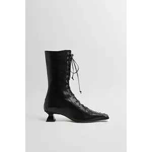 Miista cizme de piele Emile culoarea negru, cu toc drept, MI_5545 imagine