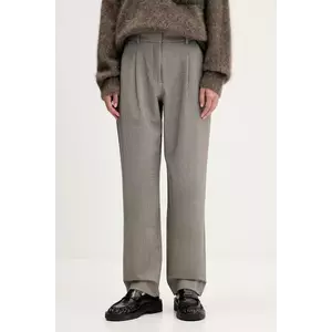 Abercrombie & Fitch pantaloni culoarea maro, drept, high waist, KI156-5414-407 imagine