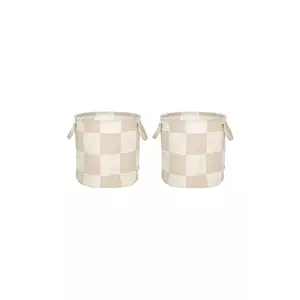 OYOY set de coșuri de depozitare Chess 32 x 32 x 32 cm 2-pack culoarea bej imagine