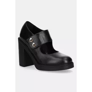Love Moschino pantofi de piele culoarea negru, cu toc drept, JA1043AG0NIA0000 imagine
