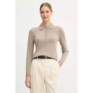 United Colors of Benetton pulover din amestec de lână culoarea bej, light, 102HD301H imagine