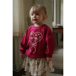 Konges Sløjd hanorac de bumbac pentru copii VELOU BLOUSE GOTS culoare bordo cu aplicație KS104028 imagine