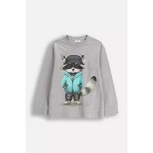 Coccodrillo longsleeve bumbac pentru copii gri cu imprimeu EVERYDAY BOY A imagine