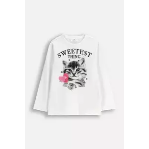 Coccodrillo longsleeve bumbac pentru copii culoare albă CRAFT PUNK GIRL KIDS imagine