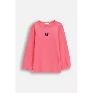 Coccodrillo longsleeve bumbac pentru copii roz RAVE GIRL KIDS imagine