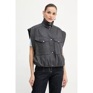 BOSS Orange vestă fără mâneci cu lână culoare albastru marin tranzițional 50547683 imagine