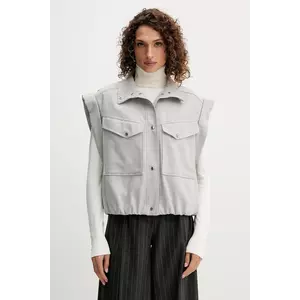 BOSS Orange vestă fără mâneci cu lână culoare gri tranzițional 50547683 imagine