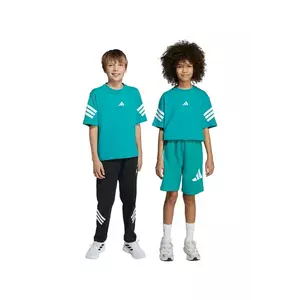 adidas tricou de bumbac pentru copii culoarea turcoaz, cu imprimeu, JW7531 imagine