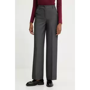 United Colors of Benetton pantaloni culoarea gri, drept, high waist, 4R4CDF08H imagine