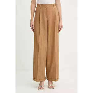 MAX&Co. pantaloni culoarea maro, drept, high waist, 2526136053200 imagine