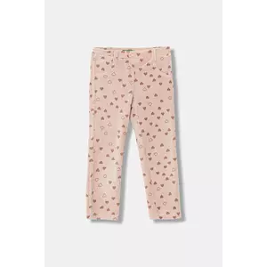 United Colors of Benetton leggins copii culoarea roz, cu imprimeu, 4NNFGE02N imagine