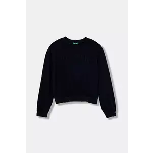 United Colors of Benetton hanorac de bumbac pentru copii culoarea bleumarin, cu imprimeu, 33NVC10Q8 imagine