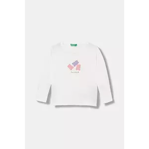 United Colors of Benetton longsleeve din bumbac pentru copii culoarea alb, 3JERG10KB imagine