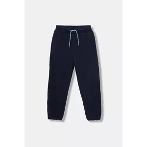 United Colors of Benetton pantaloni de trening din bumbac pentru copii culoarea bleumarin, uni, 3J68CF06L imagine