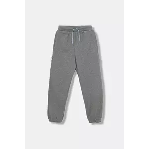 United Colors of Benetton pantaloni de trening din bumbac pentru copii culoarea gri, uni, 3J68CF06L imagine