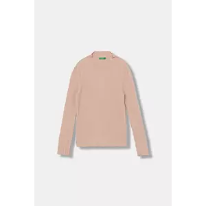 United Colors of Benetton pulover copii culoarea roz, light, 1Y7QC200P imagine