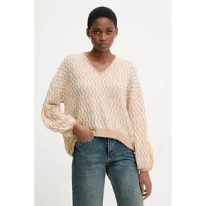 United Colors of Benetton pulover din amestec de lână culoarea bej, light, 1012E403C imagine