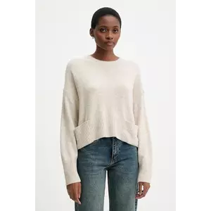 United Colors of Benetton pulover din amestec de lână culoarea bej, light, 126WD10E4 imagine