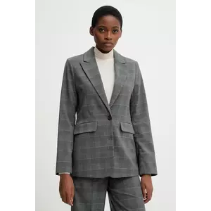 United Colors of Benetton sacou culoarea gri, un singur rând de nasturi, cu imprimeu, 2X8MDW02H imagine